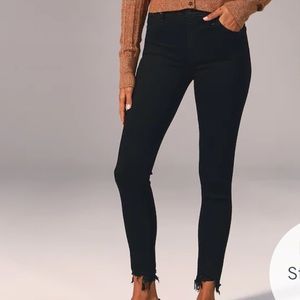 A&F Stretch High Rise Super Skinny Ankle Jeans